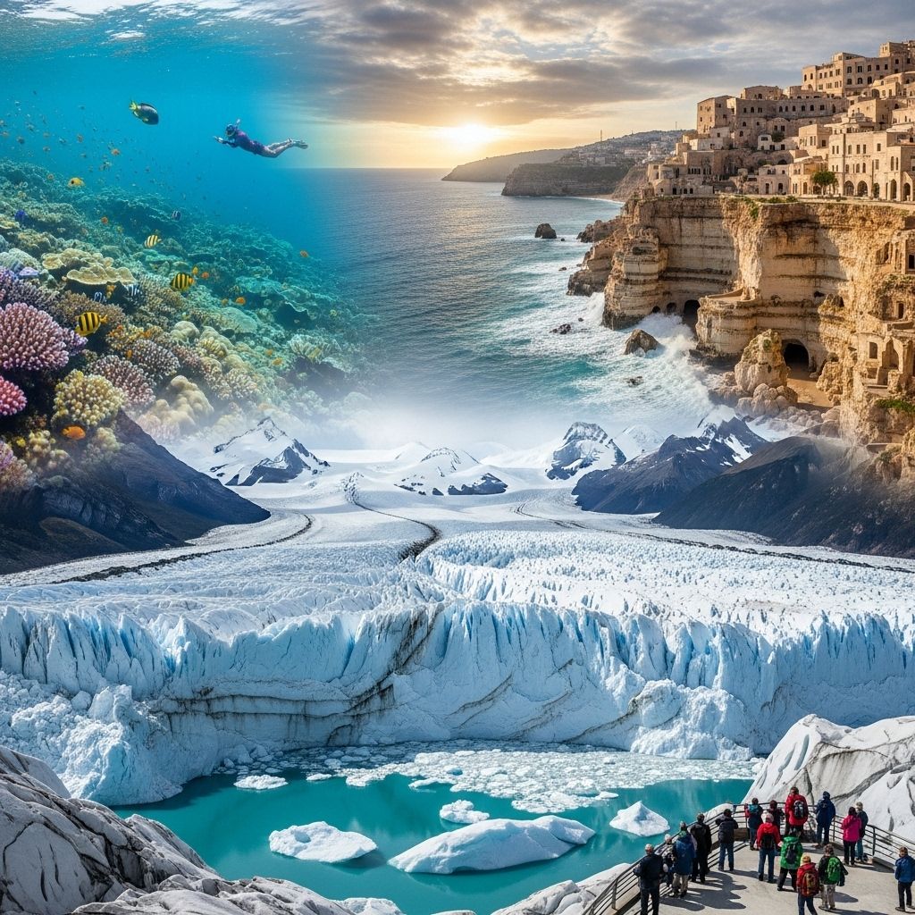 Explore breath-taking destinations across the globe that face the threat of disappearing due to climate change, human impact, and natural forces.