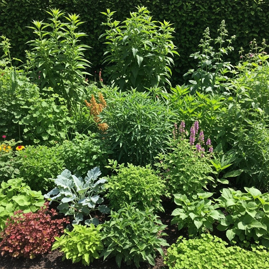 Aromatic herbs and blooms work together to keep pests at bay for a calmer patio retreat.