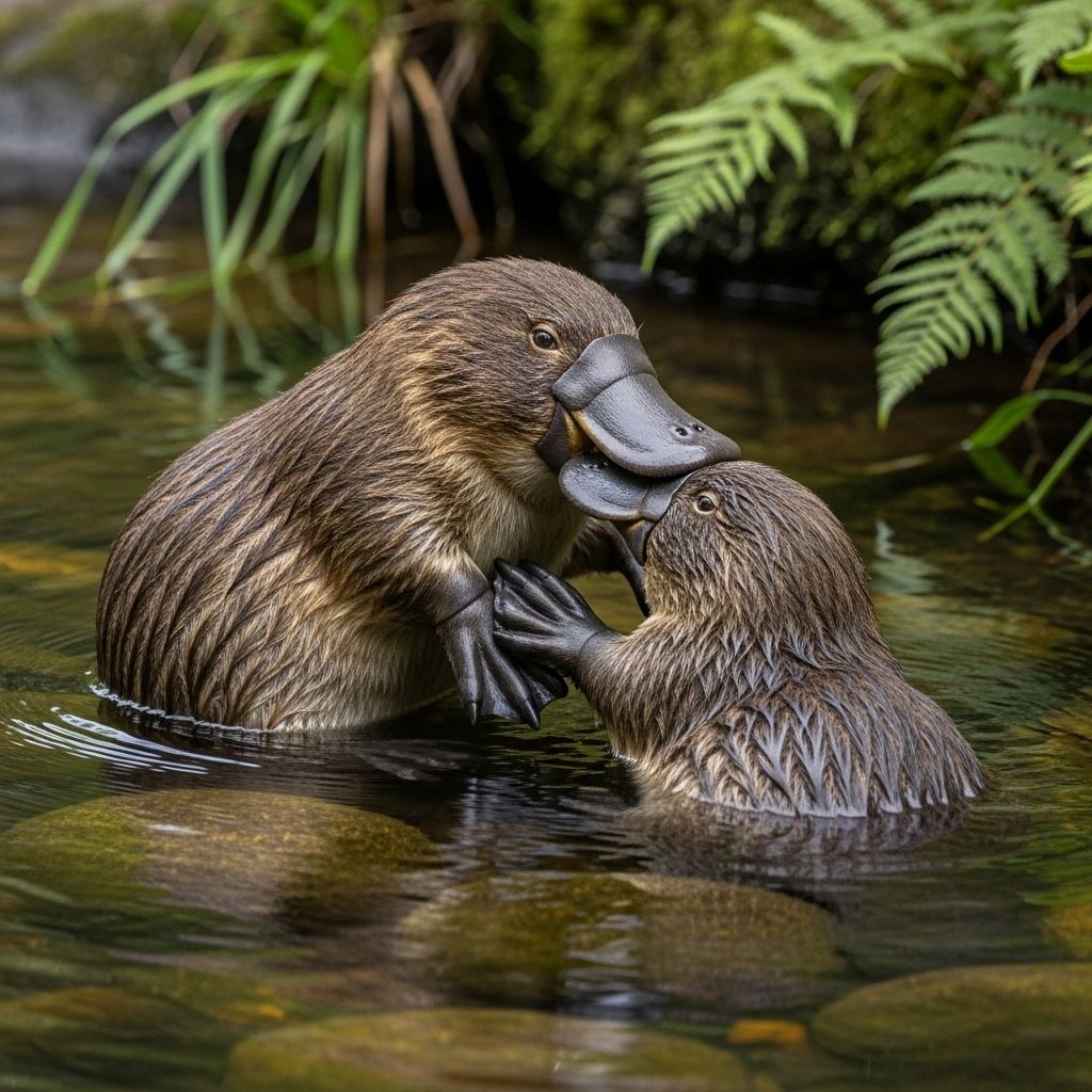 Burrow embraces and courtship dances reveal the gentle care these monotremes share.