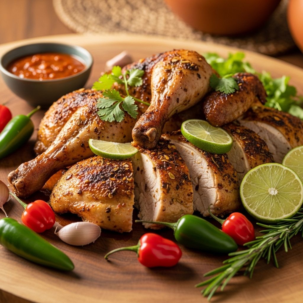 A vibrant marinade transforms simple chicken legs into a festive customizable taco feast.