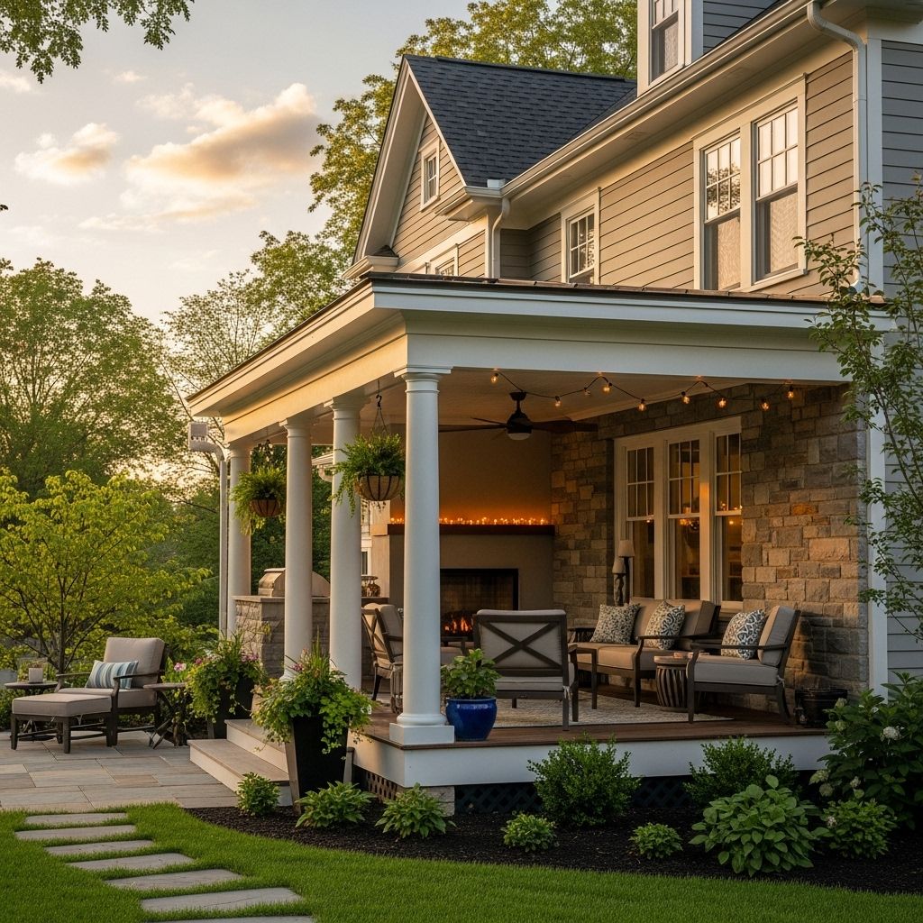 Design practical and stylish porches that seamlessly blend function, comfort, and charm.