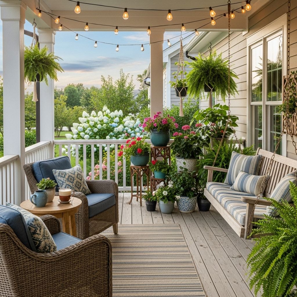 Transform your entry area with cozy seating, lush greenery, and easy DIY decor.