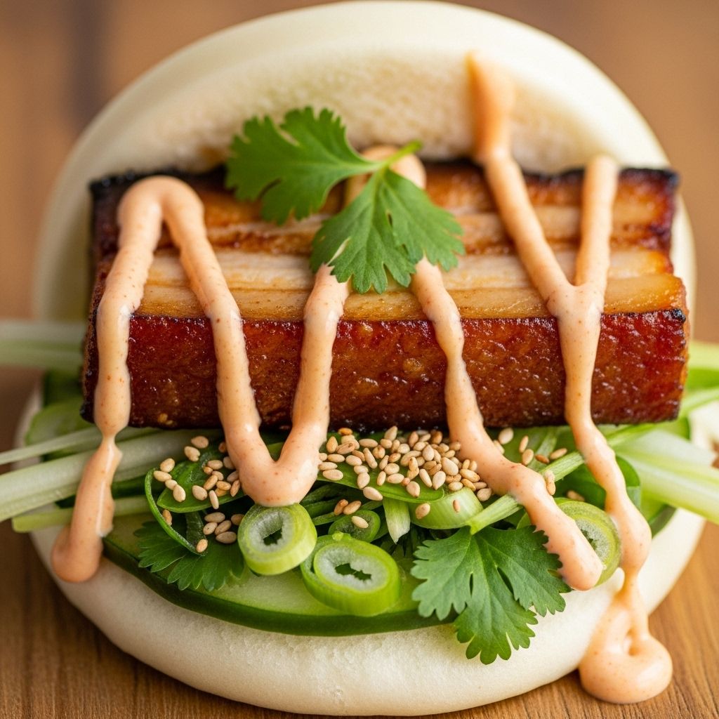 Crispy roast, pillowy steam, and zesty tang create a crave-worthy handheld treat.