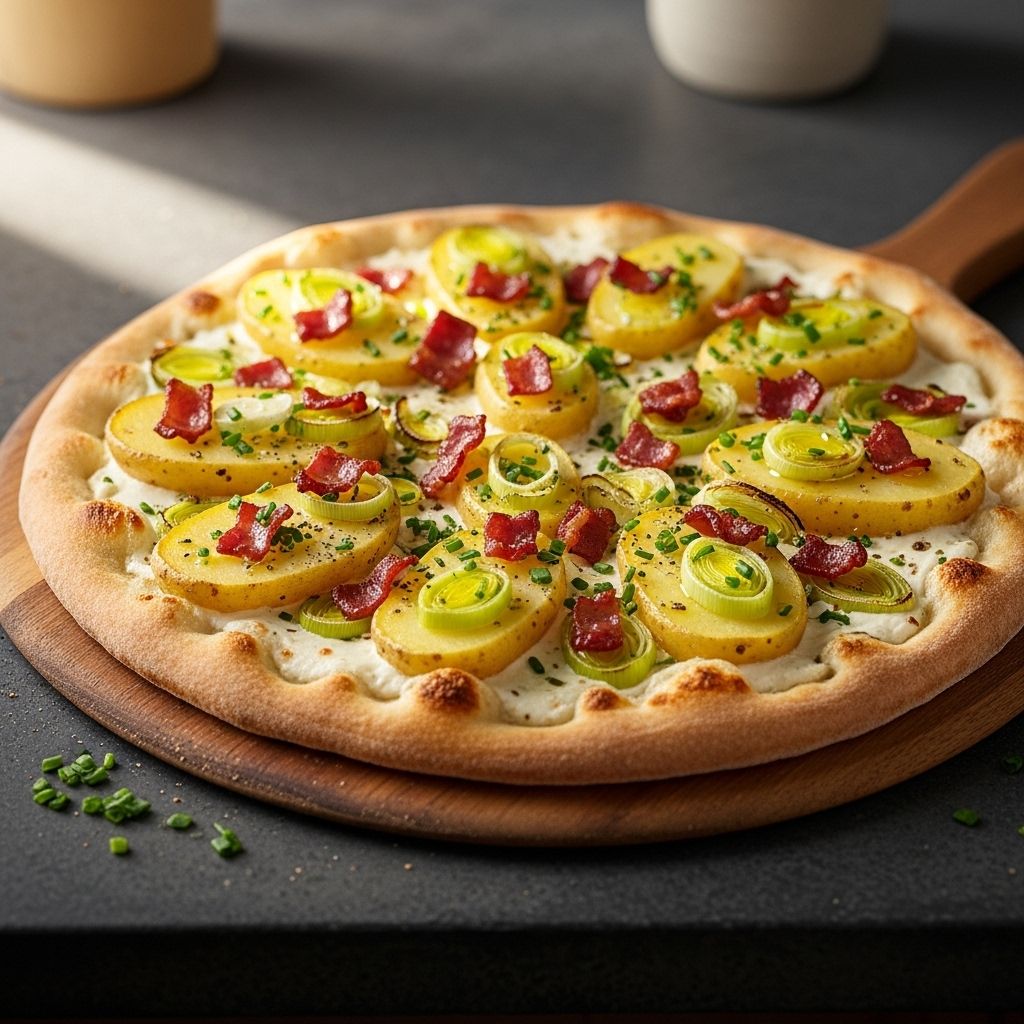 Potato and Leek Pizza: A Flavorful Twist on Classic Pie Elegant flavor fusion brings creamy textures, savory notes, and a hint of freshness.