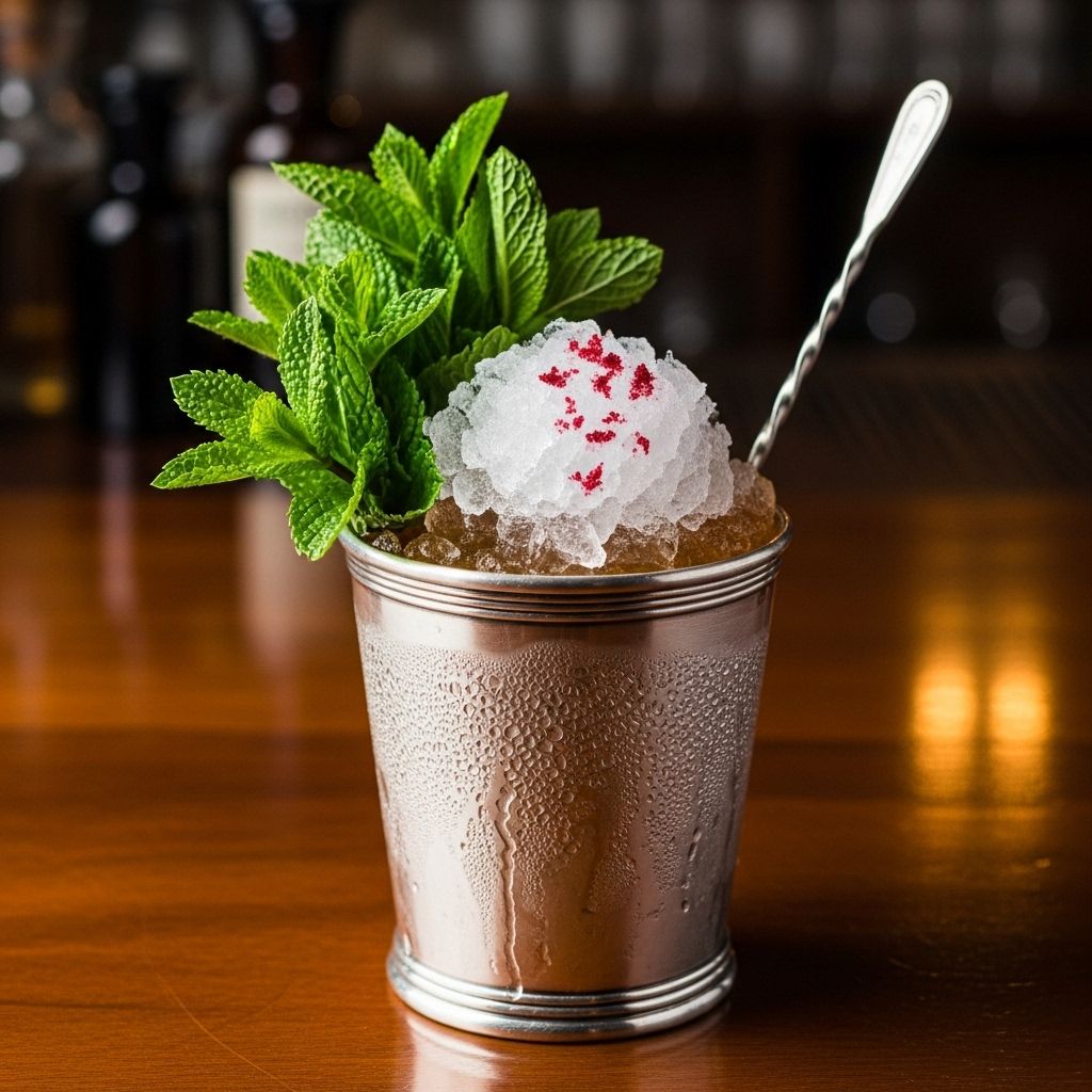 Dual spirits and fresh mint recall its 19th-century origins for a bright balanced taste.