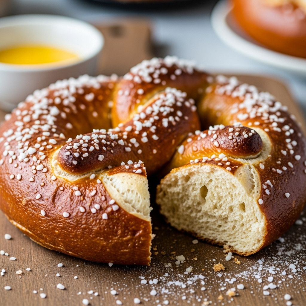 Enjoy German-inspired dough enriched with malt for a golden finish and robust flavor.
