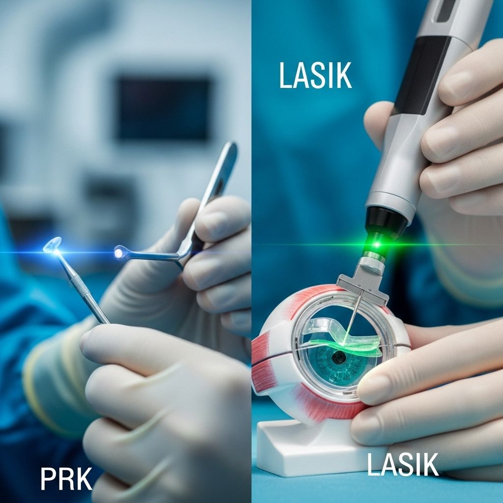 Understand the key differences, healing timelines, and long-term outcomes of PRK and LASIK for laser vision correction.