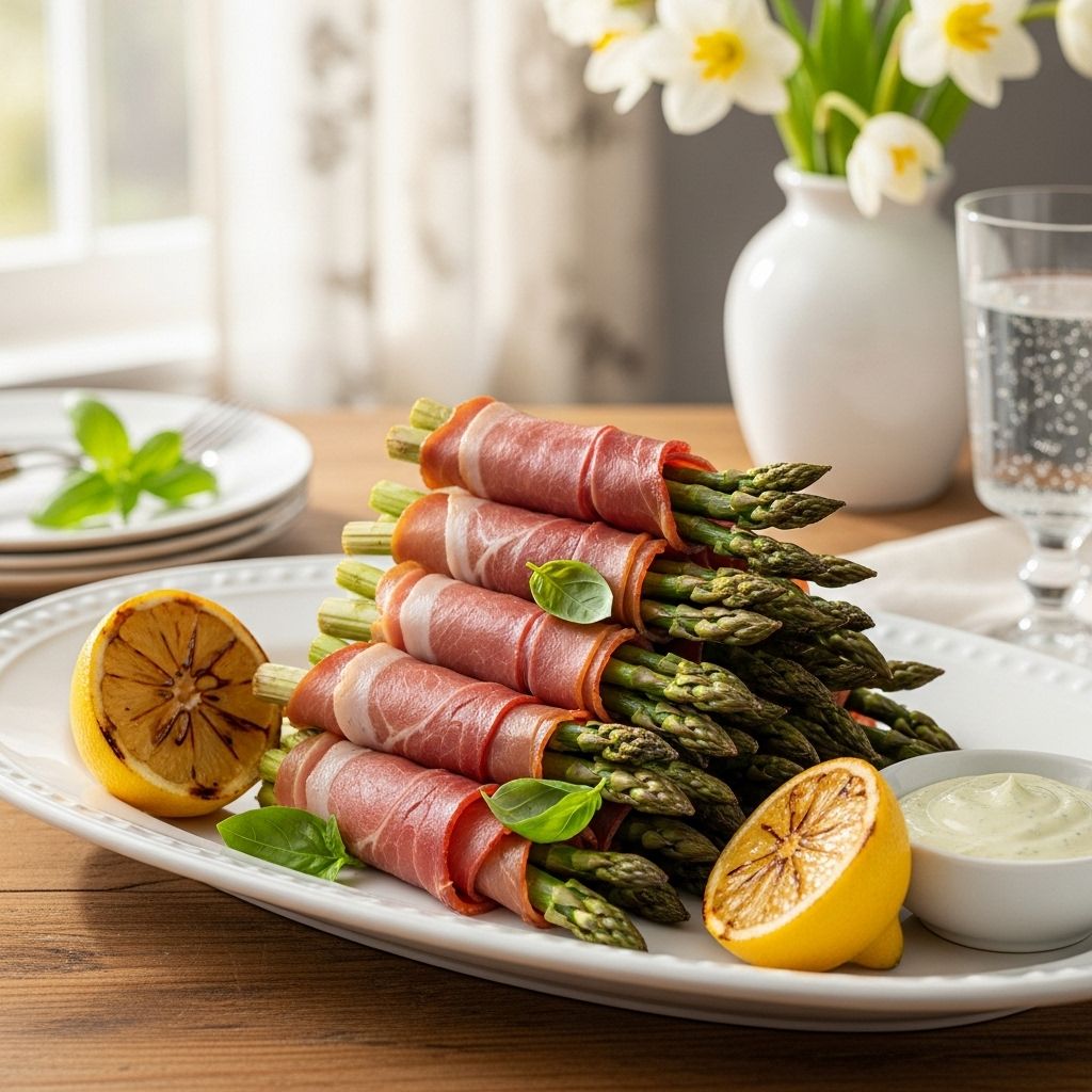 A crisp, savory duo of meat and greens makes an effortlessly chic starter for gatherings.