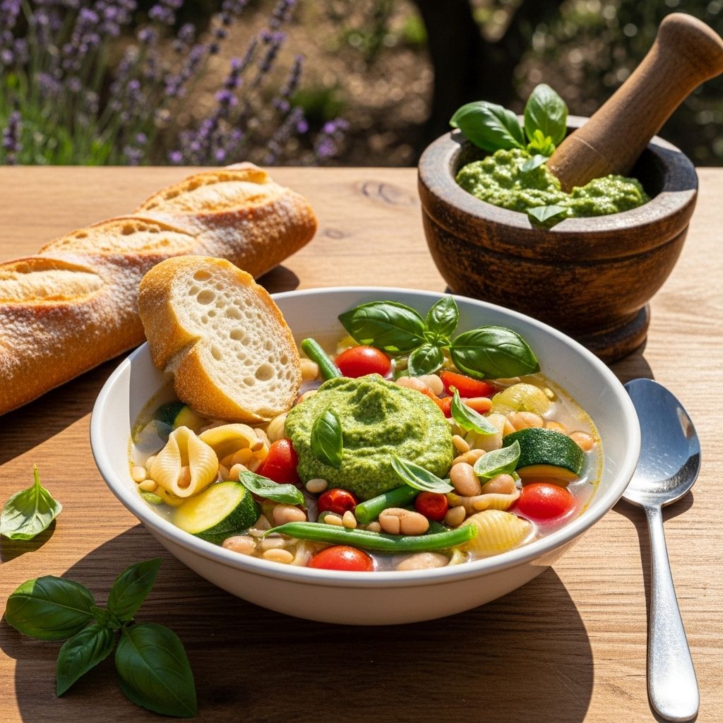 Explore a summery blend of garden produce transformed by fresh basil and olive oil.
