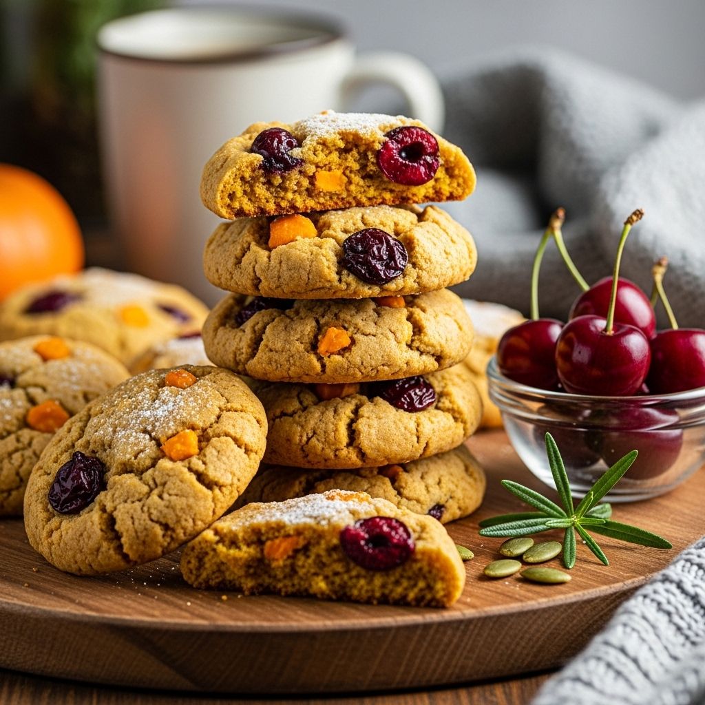 Enjoy a nutritious, flavorful twist on breakfast with these easy, make-ahead pumpkin-cherry breakfast cookies.