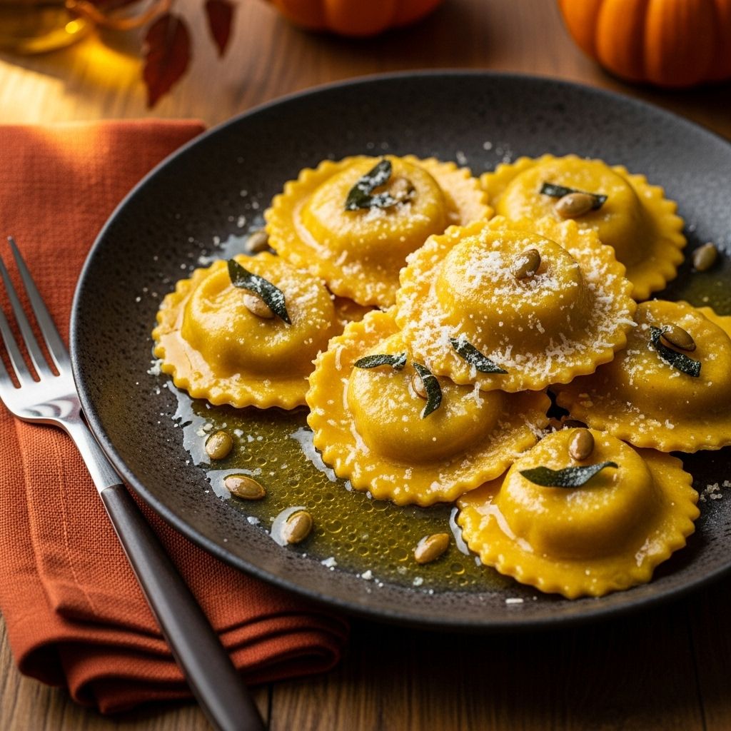 A creative twist on classic ravioli brings rich sweetness and nutty warmth to your table.
