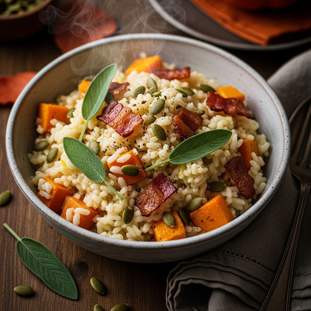 Savory herbs, sweet squash, and toasted seeds combine for a cozy harvest-inspired dinner.