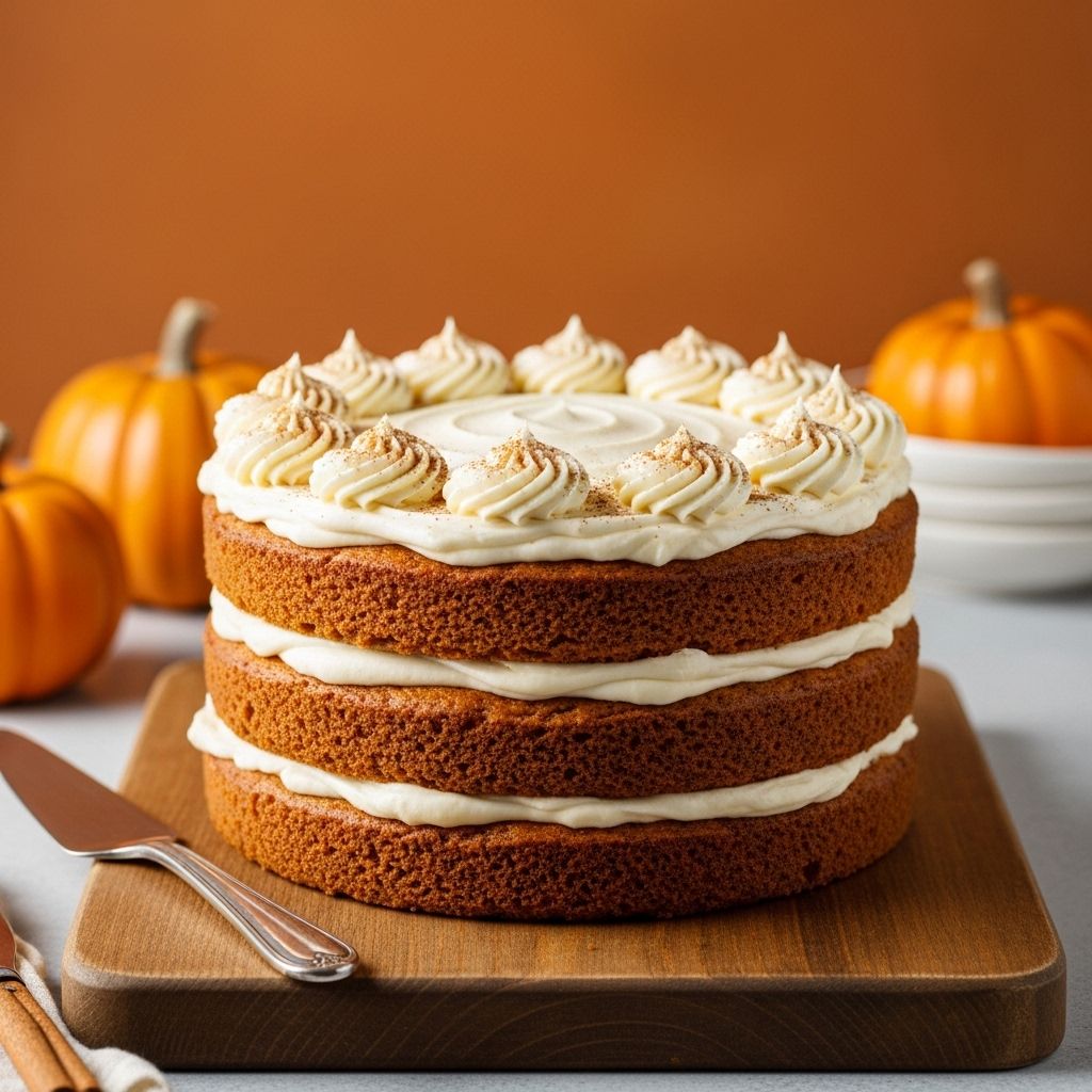 Pumpkin Spice Cake: A Fluffy, Festive Layered Dessert Silky frosting and rich flavors make this treat a hit at any gathering.