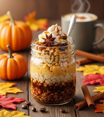Autumn flavors and creamy grains combine with a hint of espresso for a hassle-free start.