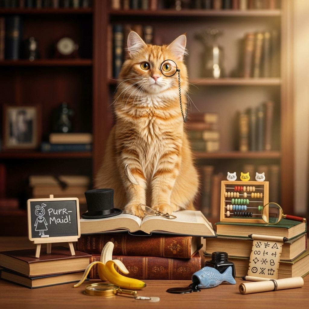 Give your feline a witty moniker that captures their charm and sparks daily smiles.