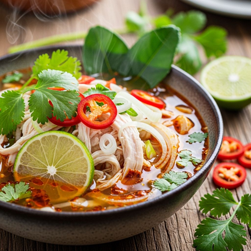 A nourishing bowl that balances tangy heat and fresh herbs for a comforting boost.
