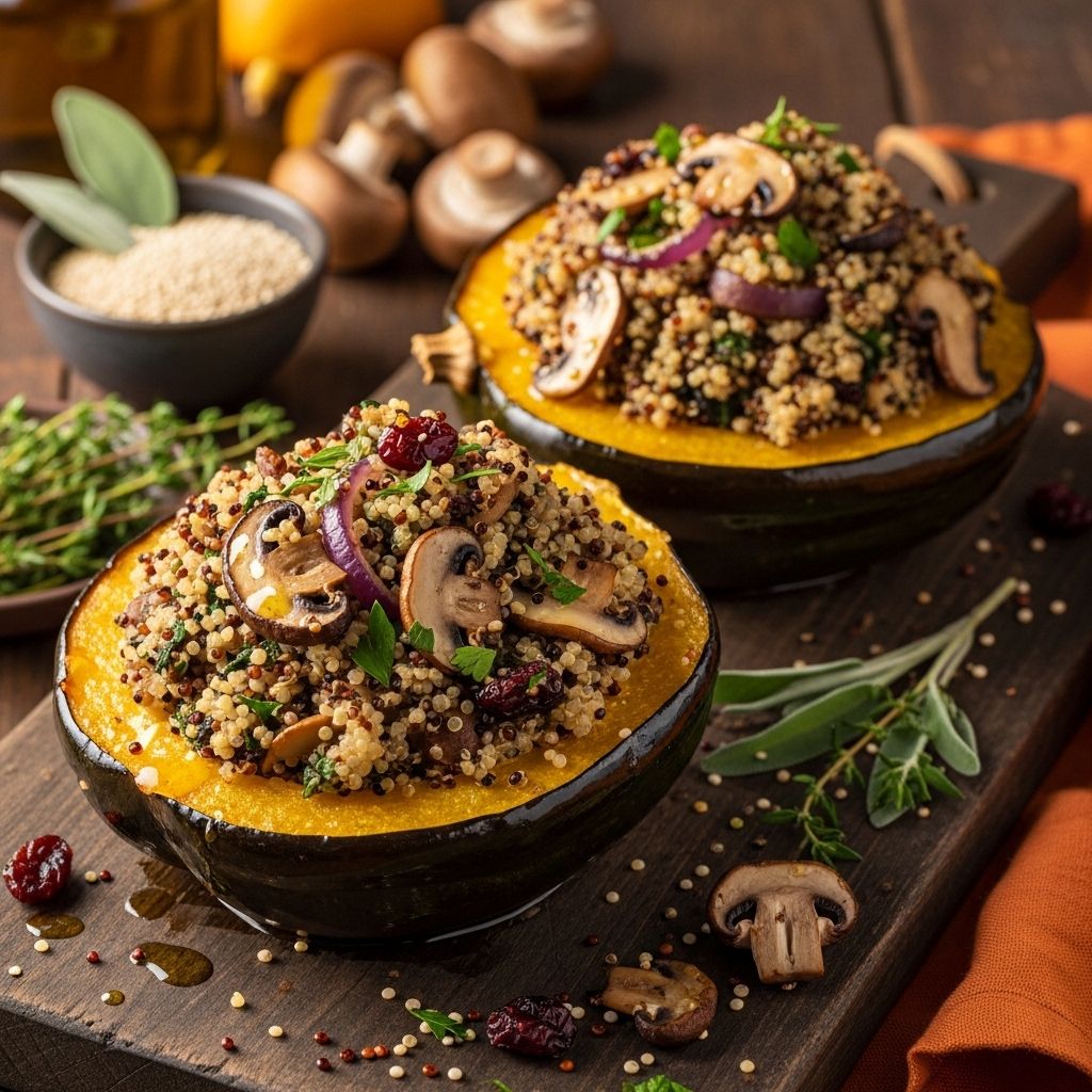 A harvest-season side that marries nutty grains and savory flavors with a hint of maple.
