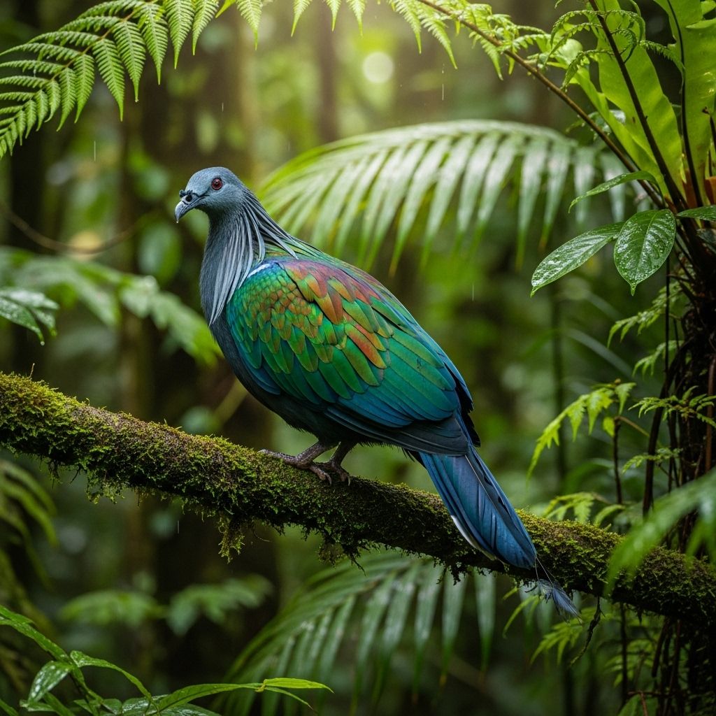 Shimmering feathers and ancient lineage unveil an avian spectacle across remote islands.