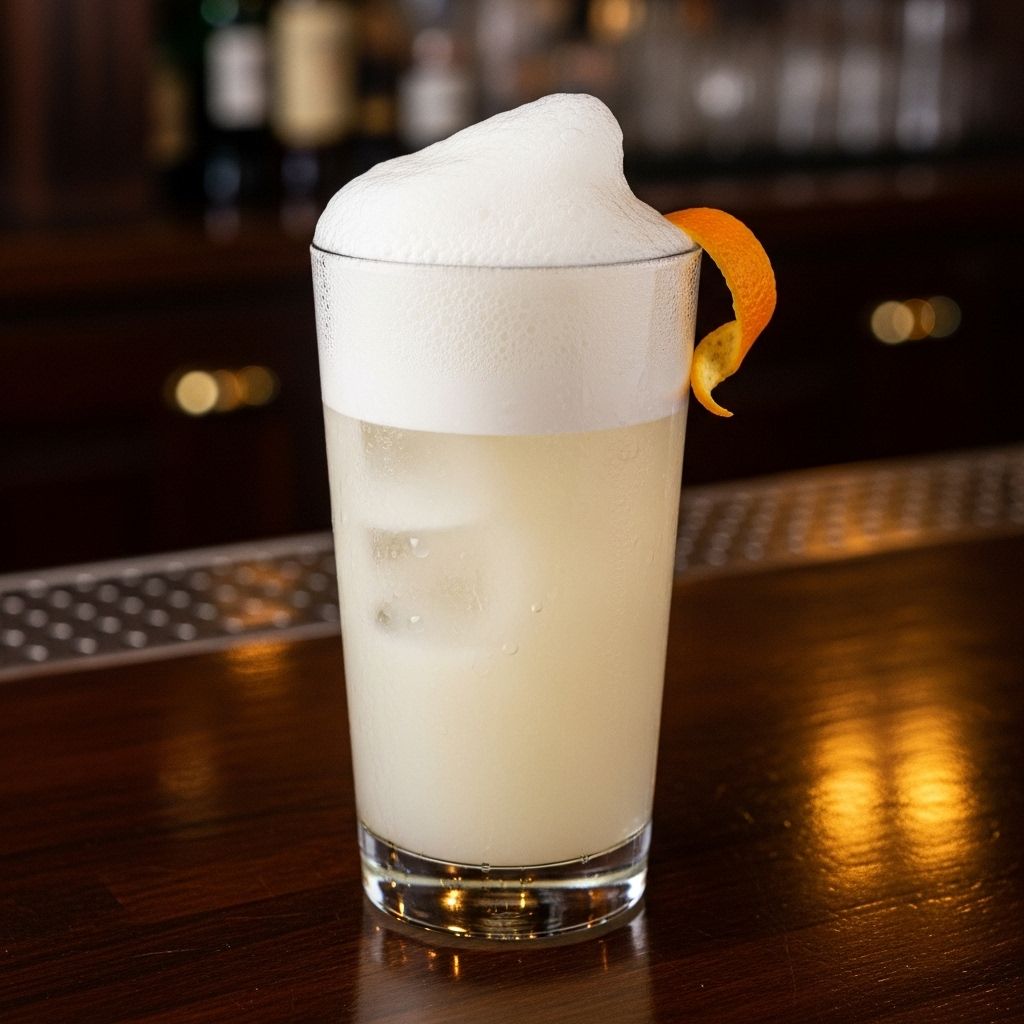 Savor a balance of silky foam and bright citrus notes in a smooth, elegant cocktail pour.