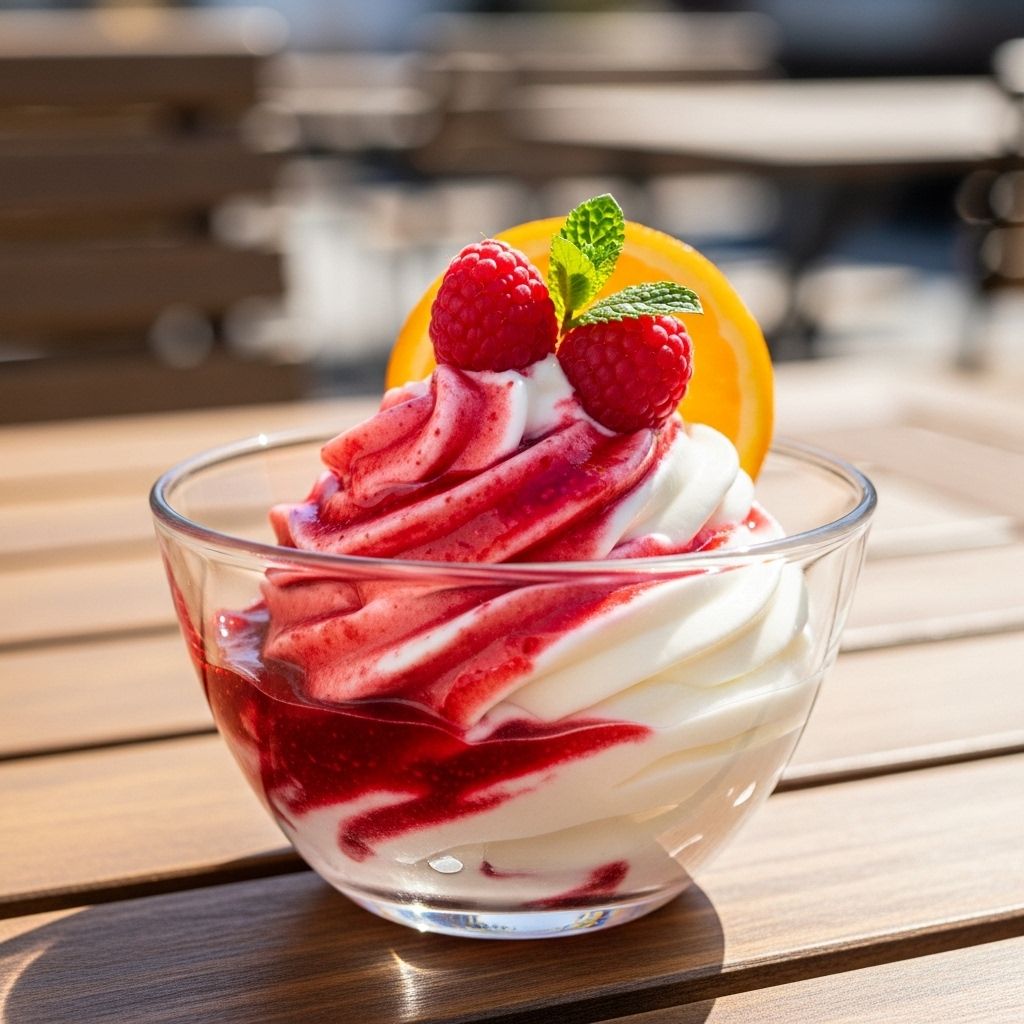 Bold herbal notes blend with raspberries and citrus zest for a creamy, indulgent treat.