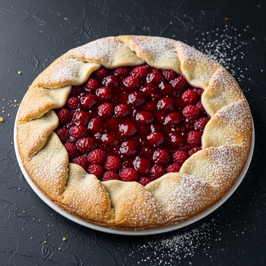 A rustic pastry marries flaky layers with bright fruit filling for a cozy morning treat.