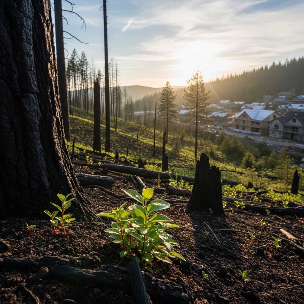 Re-Root: How Communities Can Heal and Regrow After Wildfire A deep look at restoration, resilience, and reconnection for communities and landscapes facing the aftermath of wildfire devastation.