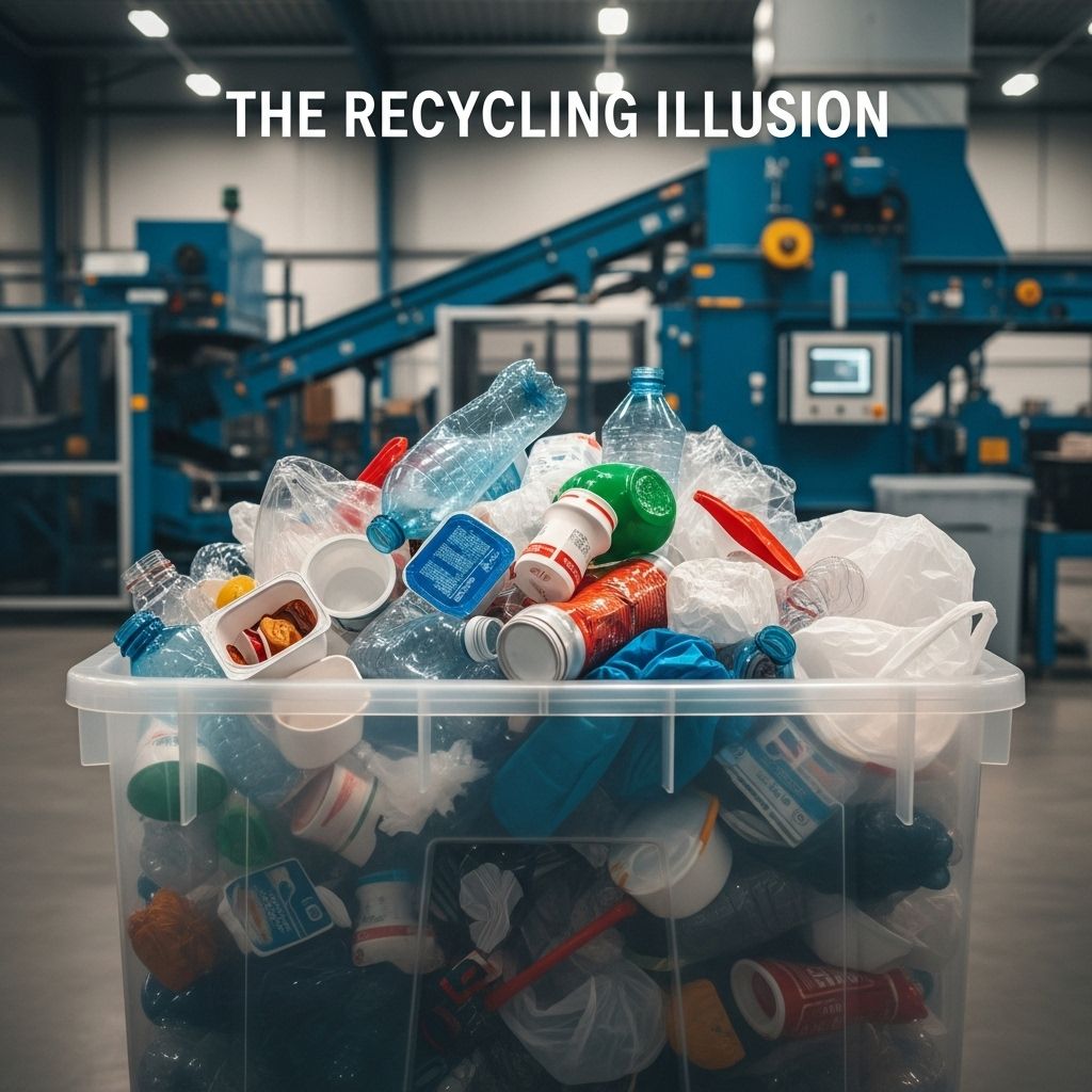 The Recycling Illusion: Why Plastic Recycling Fails A critical look at the recycling myth and why plastic waste is overwhelming the globe despite decades of recycling efforts.