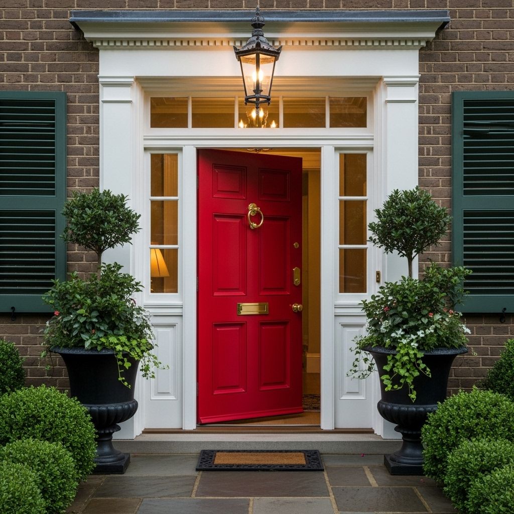 Highlight your entry’s warmth with curated red shades and complementary design accents.