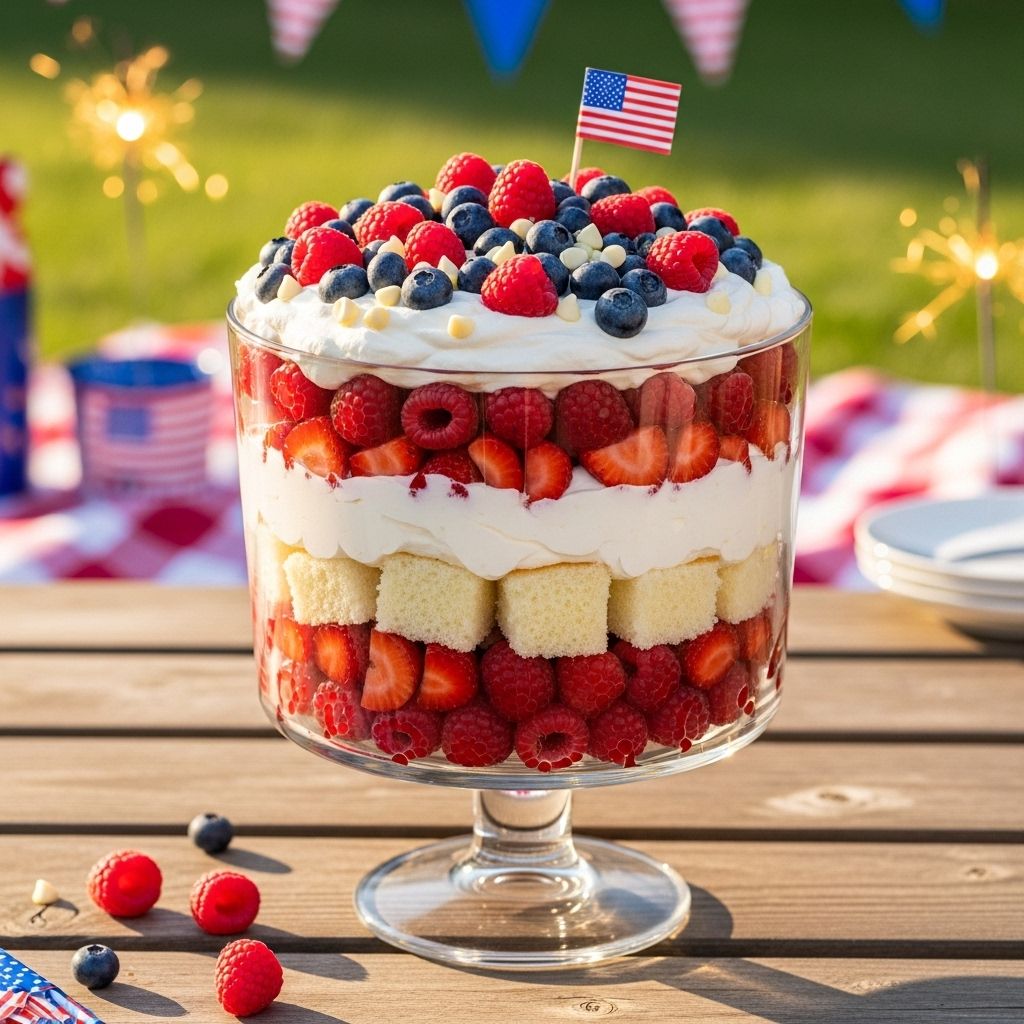 A layered berry and cream dessert that dazzles guests with minimal prep.