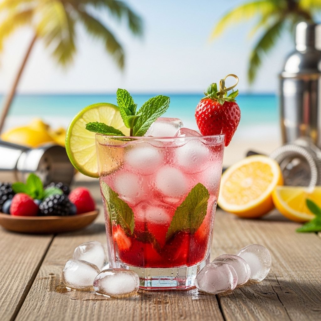 Herb-infused beverages with vibrant fruit flavors for effortless entertaining.