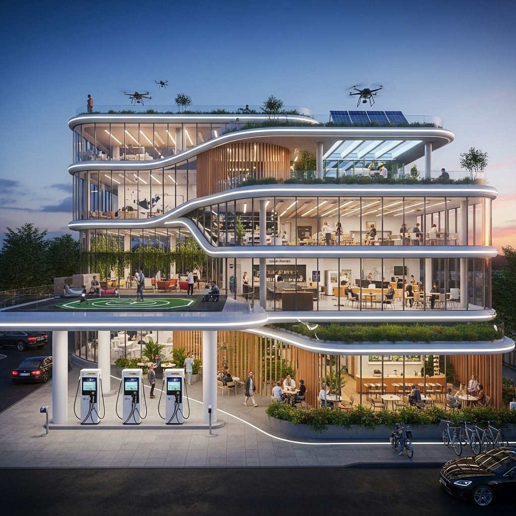 Reimagining Gas Stations: From Fuel Pumps to Community Hubs As electric vehicles grow, gas stations must evolve—transforming into vibrant spaces that fuel communities, health, and planet.