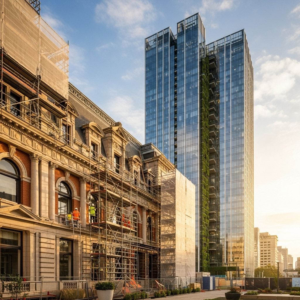 Advocating for adaptive reuse and retrofitting as vital actions for carbon reduction and sustainable urban futures.