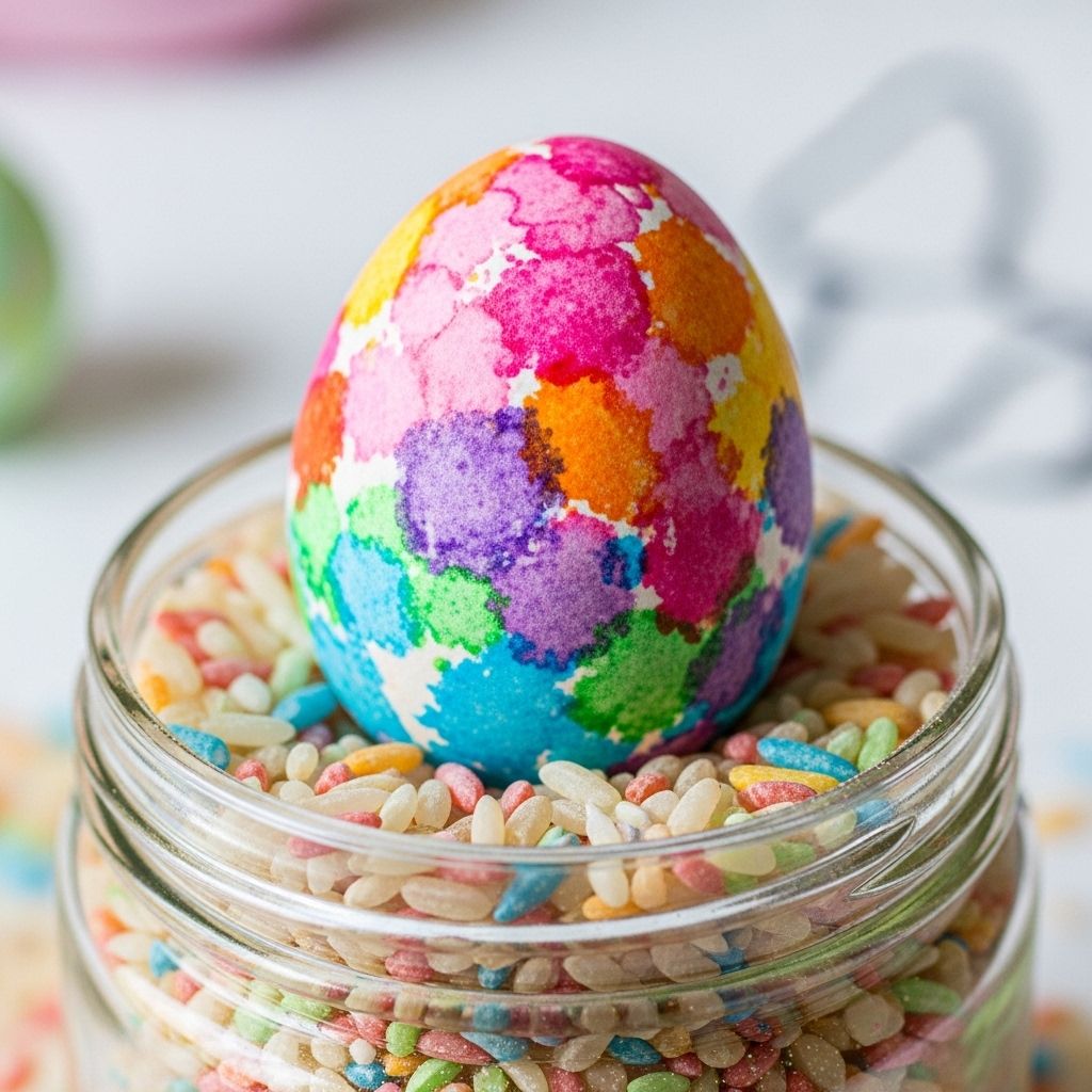 Rice-Shaken Easter Eggs: A Fun, Mess-Free Way to Dye Eggs Transform pantry staples into spring crafts that double as sensory play for little hands.