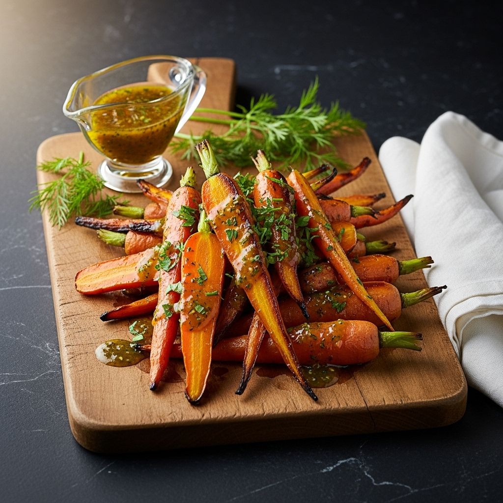 Caramelized edges meet tangy herb notes to elevate roasted carrots into a standout side.