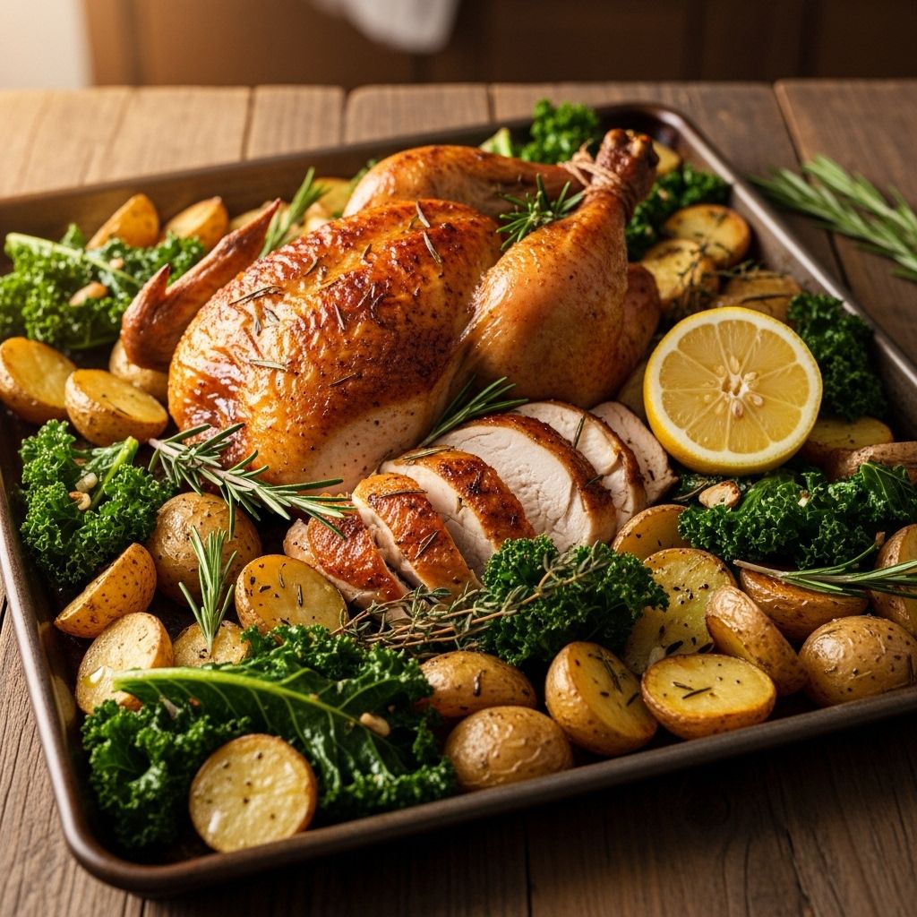 Discover how roasted chicken, potatoes, and kale come together in an easy, nutritious, and crowd-pleasing sheet pan meal.