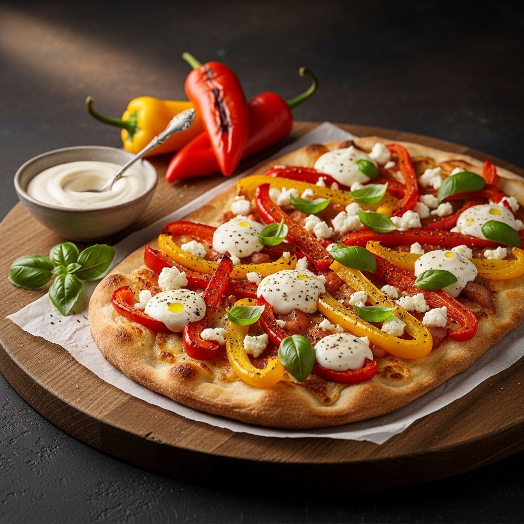 Discover a fresh, flavorful flatbread recipe with roasted peppers, creamy aioli, and Mediterranean flair—perfect for weeknight dinners or entertaining.