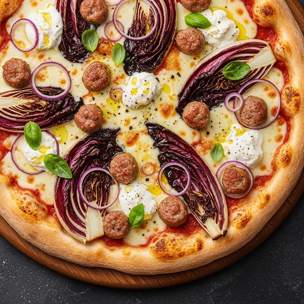 Caramelized greens and savory meat meld atop a perfectly crisp crust for new depth.