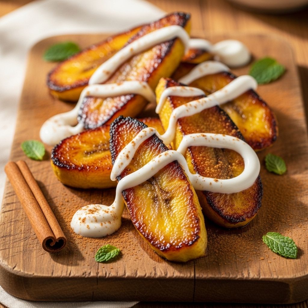 Roasted Sweet Plantains with Cream & Cinnamon: A Latin Comfort Classic A simple oven method turns ripe fruit into a caramelized, luscious delight.