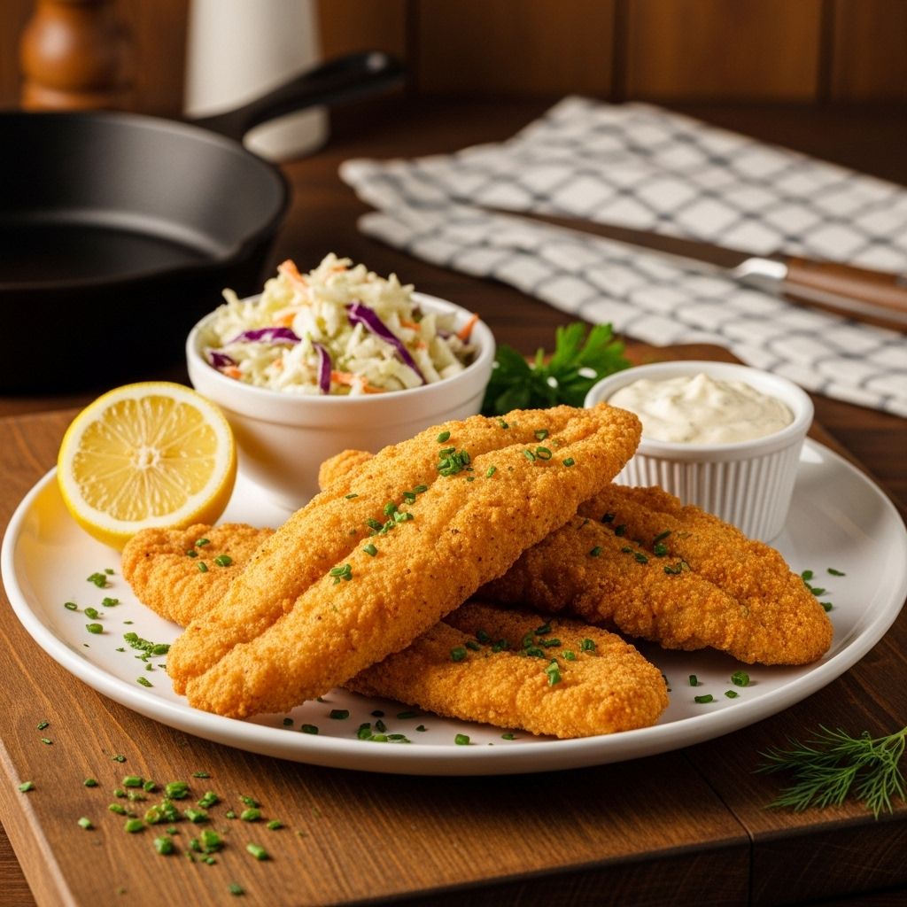 A golden cornmeal coating and bold spices deliver the perfect crisp and depth of flavor.