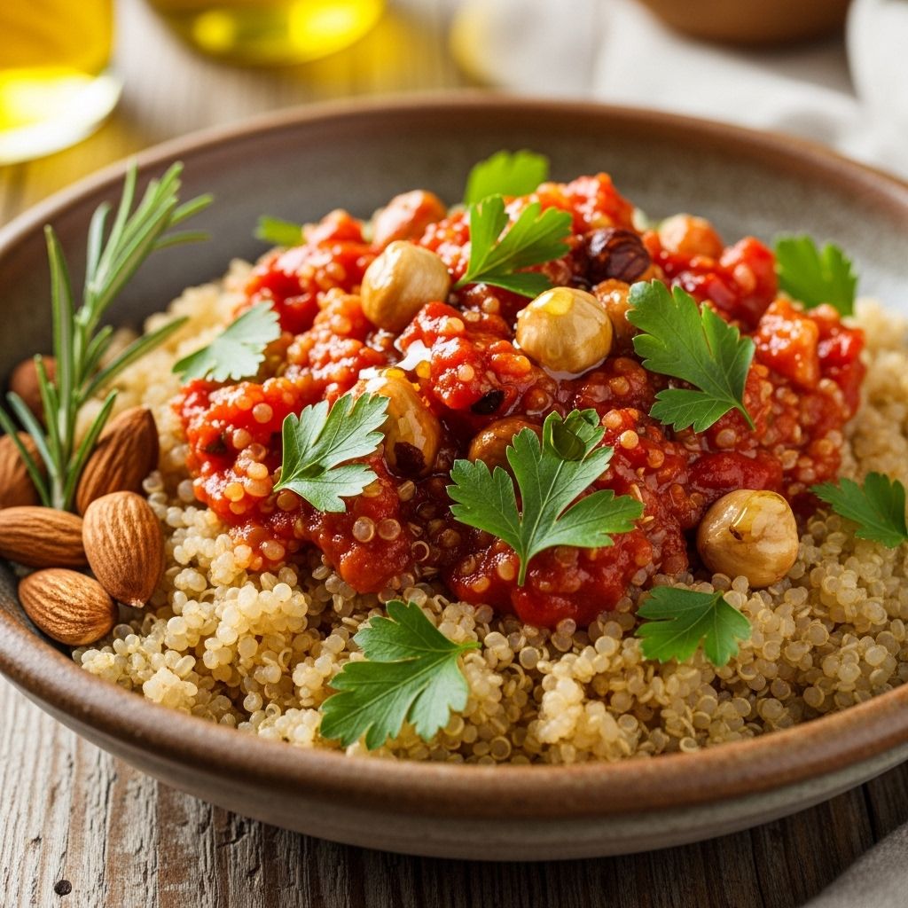 Discover how Romesco Quinoa transforms classic Spanish flavors into a nourishing, easy side dish packed with protein and Mediterranean flair.