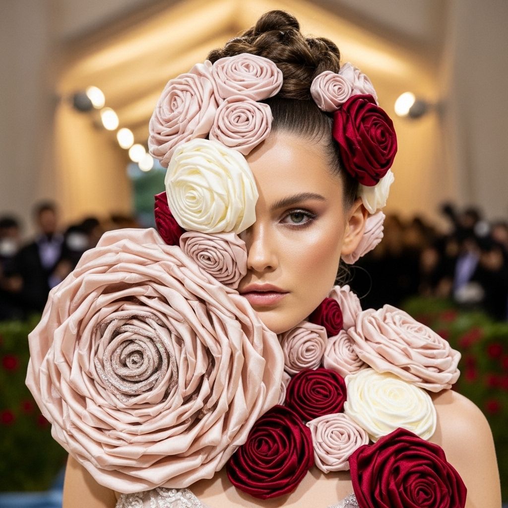 Met Gala 2024 witnessed the spectacular revival of the rosette trend, elevating floral fashion and hair accessories to show-stopping new heights.