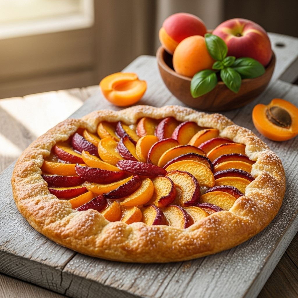 Hand formed edges and juicy fruit create a dessert highlighting peak-season produce.