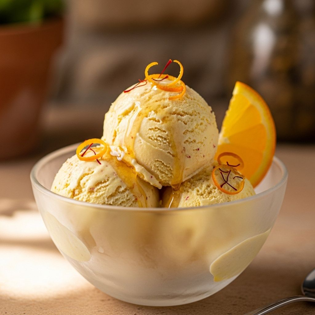 A silky custard alive with floral spice and zesty brightness for truly indulgent scoops.