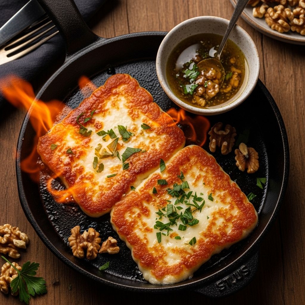 Molten cheese crowned with a nutty, tangy dressing brings new depth to a classic sizzle.