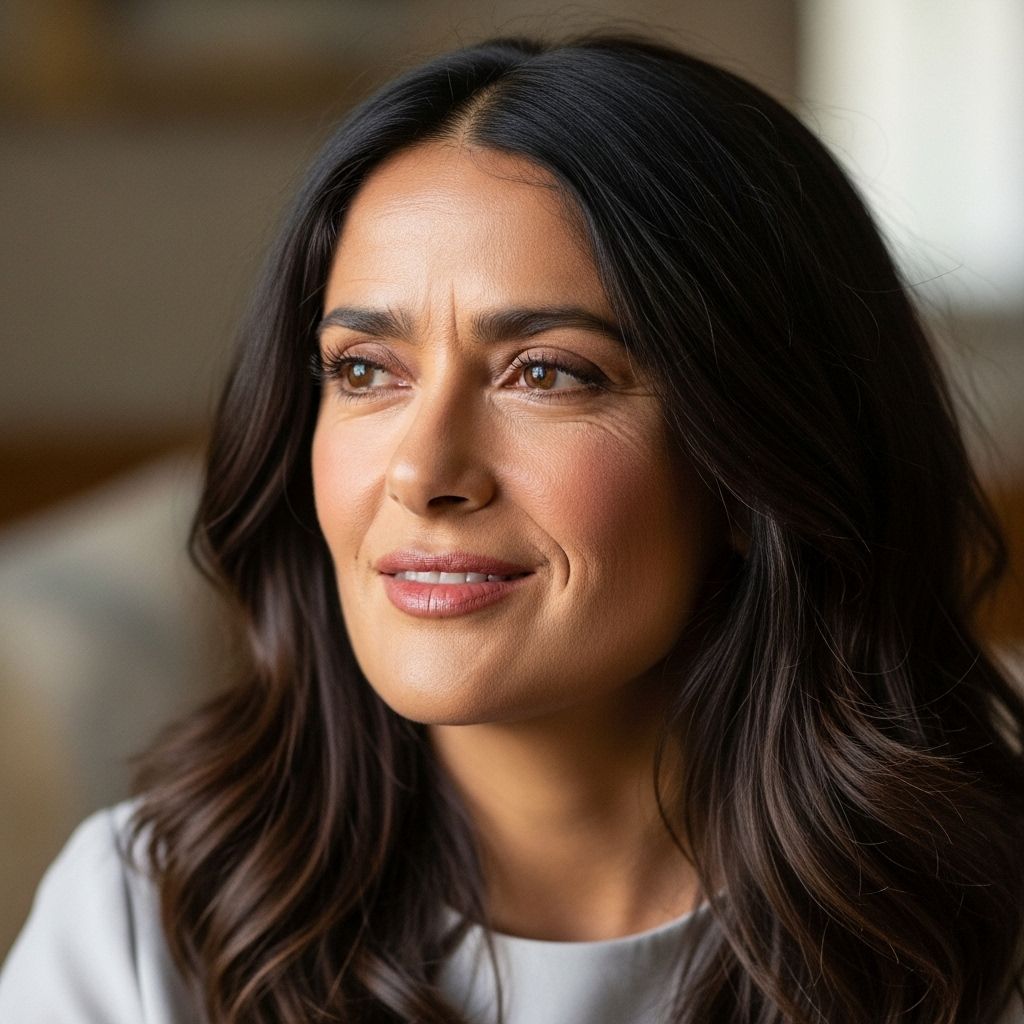 At 56, Salma Hayek reveals her youthful secrets: meditation, frequency devices, and a no-Botox promise, sparking conversations about authentic aging.