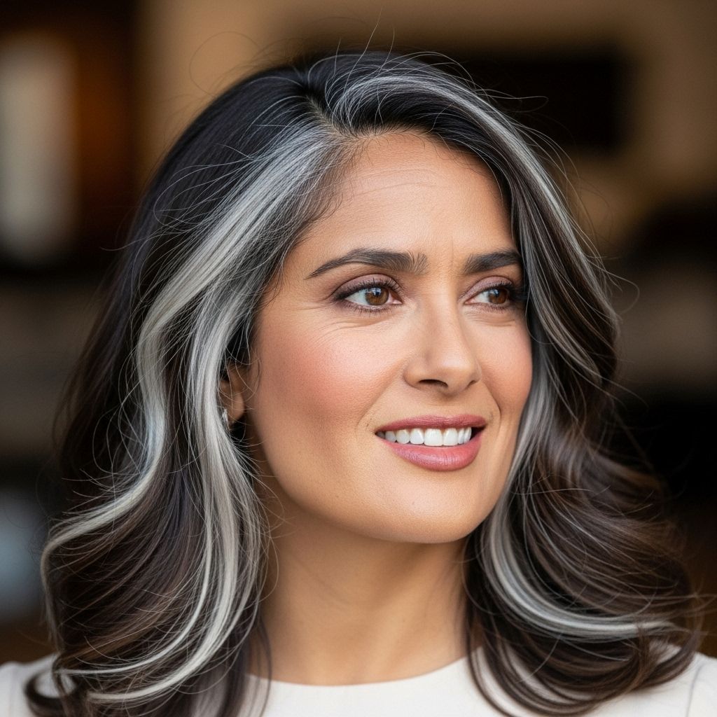 Salma Hayek boldly embraces her white hair, challenging beauty standards and inspiring women to celebrate aging naturally.