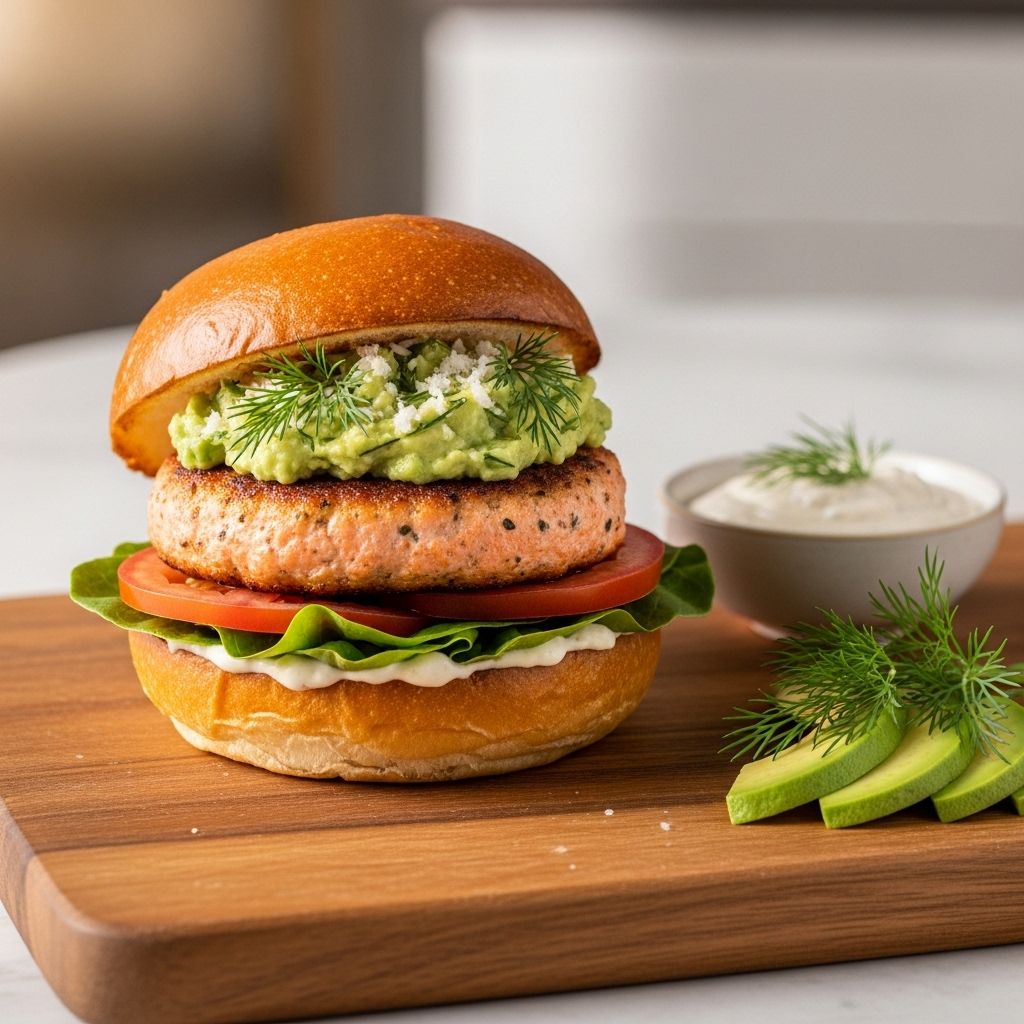 One-Pot Wonder: Salmon Burgers with Avocado, Dill & Horseradish A quick, flavorful dinner that locks in freshness and simplifies cleanup.