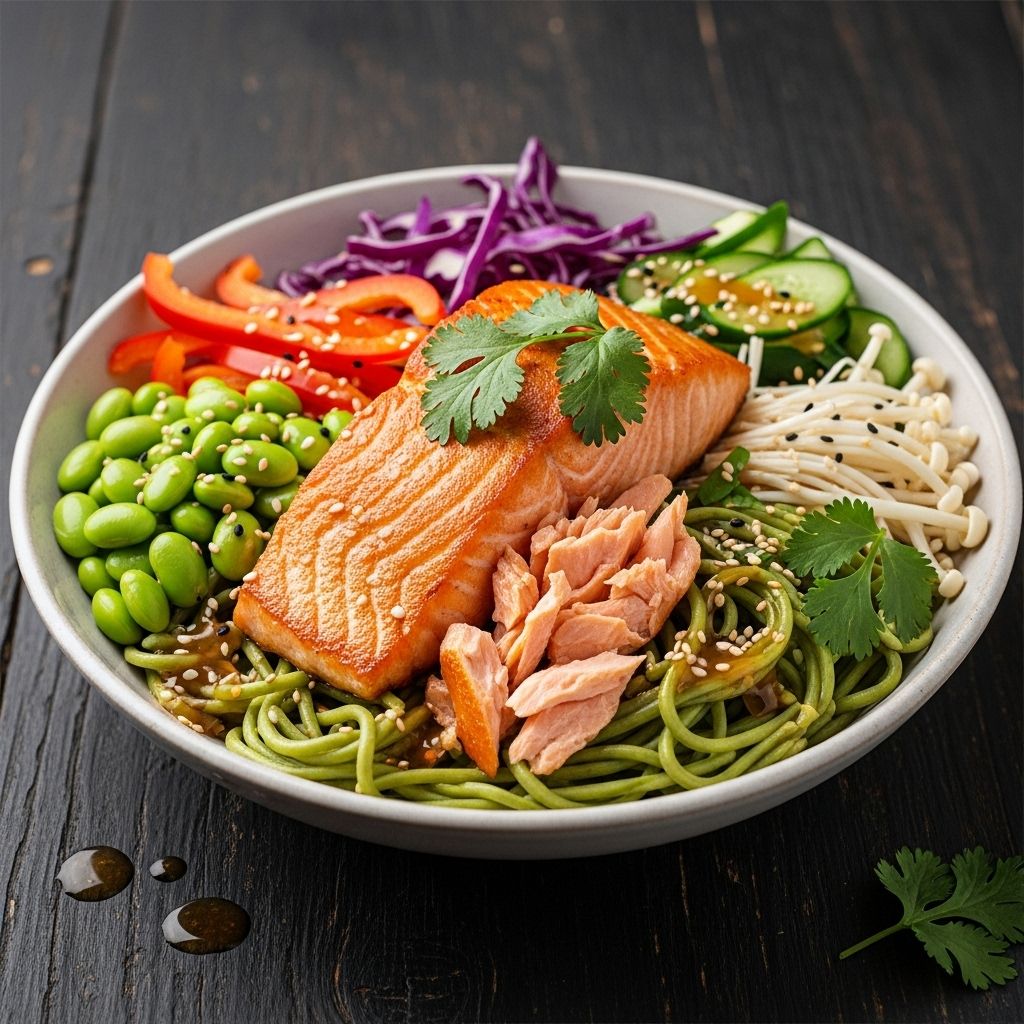 Enjoy a delicious and healthy salmon noodle bowl—packed with flavor, nutrients, and perfect for a quick weeknight dinner.
