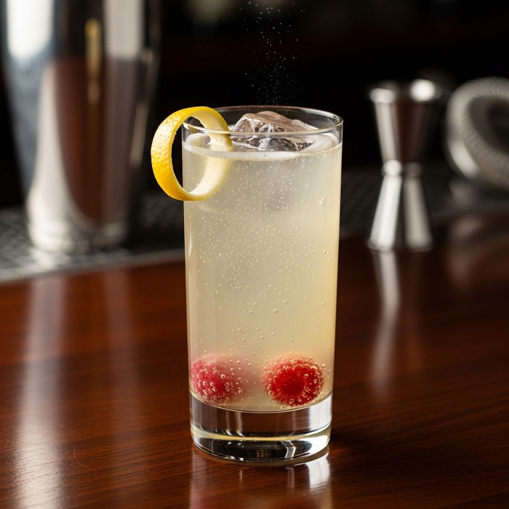 A vibrant grapefruit radler blend that balances gin, lemon, and effervescence.