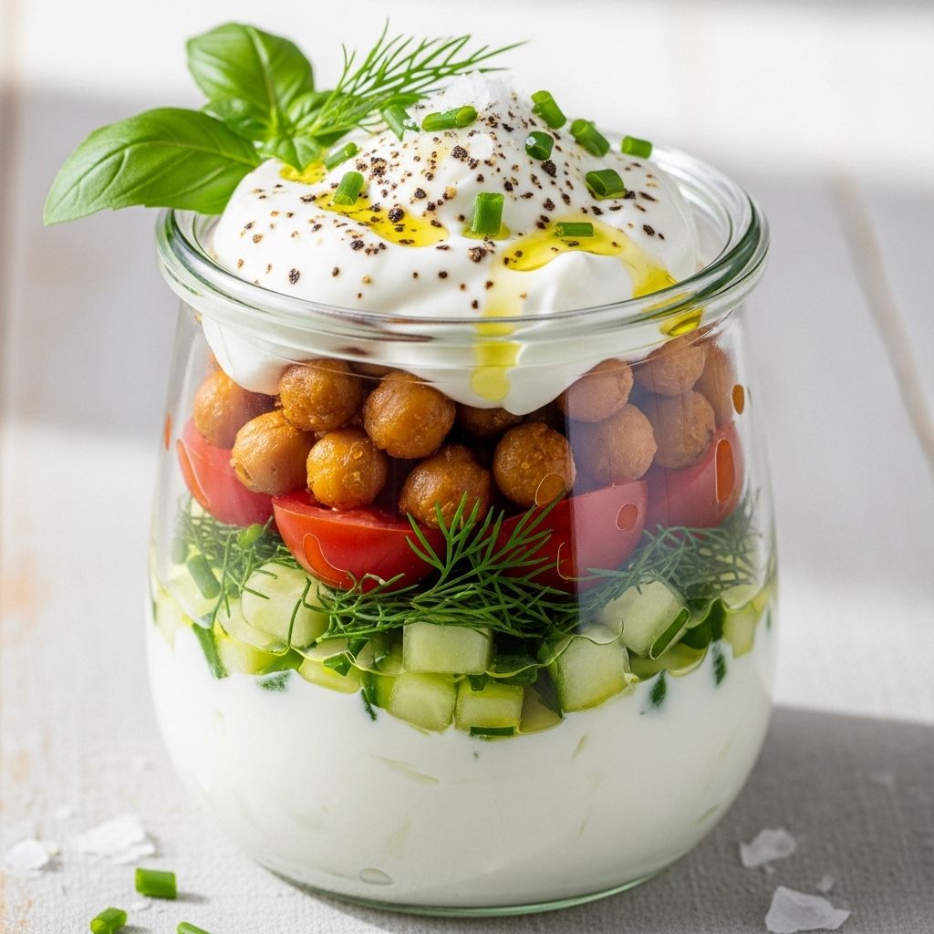 Discover the tangy, veggie-packed parfait that transforms Greek yogurt into a flavor-rich, satisfying meal.